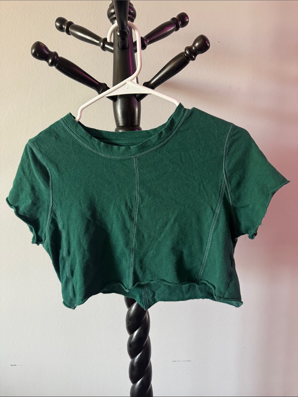 Women’s Cropped Forest Green Crewneck Tee 2.L2